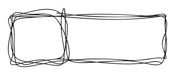 Hand drawn scribble border with an uneven chaotic line style creating a unique frame perfect for informal messages, creative presentations, or engaging social media layouts.