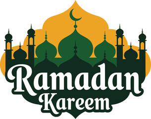Ramadan Kareem mosque domes crescent moon islamic