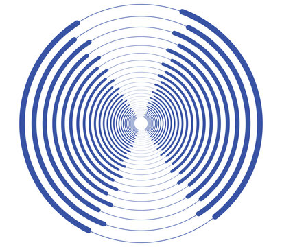 Abstract Royal Blue Symmetrical Vortex Pattern with Radial Tech Lines