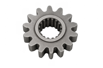 Metal gear cogwheel machine part on transparent background