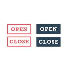 Open or closed in signboard on transparent background. Vector icons set