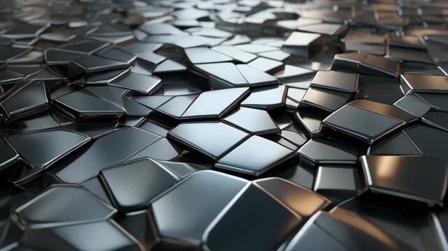 Abstract Metal Tiles Background Reflective Surfaces Metallic Tone