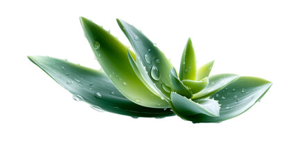 Refreshing green succulent leaves with fresh water droplets symbolize natural health and hydration for skincare product promotion and wellness advertising