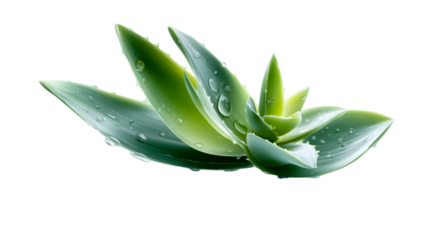 Refreshing green succulent leaves with fresh water droplets symbolize natural health and hydration for skincare product promotion and wellness advertising