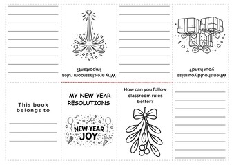 New Year Resolution mini book craft for grades 1&ndash;3! Includes writing prompts, goal setting, and creative writing pages. Perfect for January classroom ELA activities, homeschool lessons, and fun winter