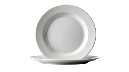 Classic white dinner plates arranged in a dynamic composition, perfect for showcasing elegant kitchenware, restaurant menus, or sophisticated home decor concepts