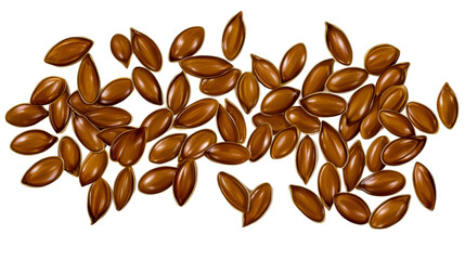 A collection of glossy brown flaxseeds, rich in omega3 fatty acids, offers a visually appealing natural ingredient for health food products, dietary supplements, and culinary applications.