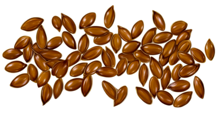 A collection of glossy brown flaxseeds, rich in omega3 fatty acids, offers a visually appealing natural ingredient for health food products, dietary supplements, and culinary applications.