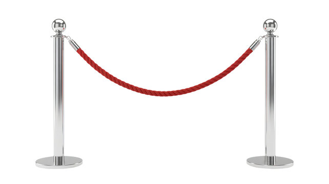 Red velvet rope stanchions in chrome finish with elegant luxury feel in modern event management for exclusive access control