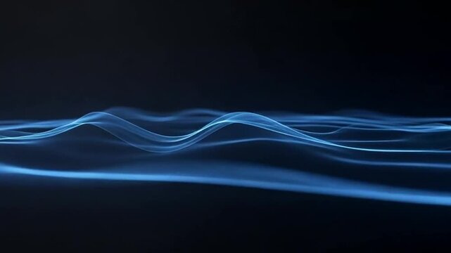 Dynamic blue waves flowing across dark background in mesmerizing motion