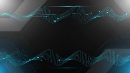 Dynamic blue lines and dots on dark background for tech presentations