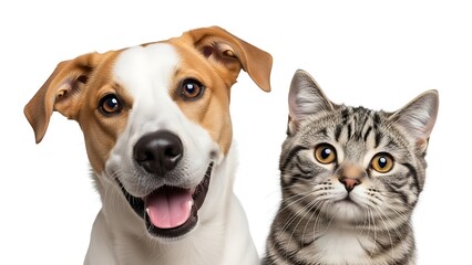 Happy Dog and Cat Best Friends Forever