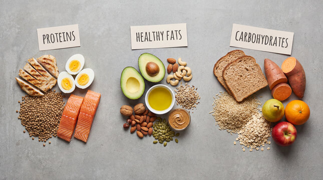 Macronutrient Breakdown Visual with Protein, Carbs and Healthy Fats