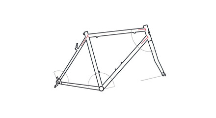 Outline Drawing of a Classic Bicycle Frame Structure.