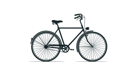 Classic Black Bicycle with Fenders and Upright Handlebars.