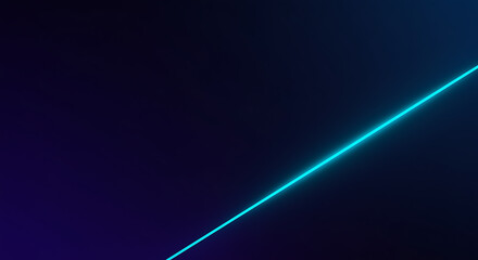 Glowing blue neon light beam on dark background with futuristic ambiance and high tech feel