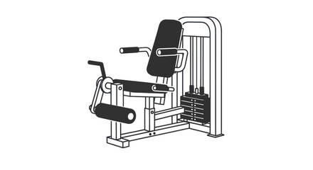 Modern Gym Machine for Leg Extension and Curl Exercises.