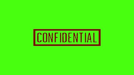 confidential Stamp Animation isolated on green backgroud. confidential rubber stamp mark with red ink on green Background. 4k video