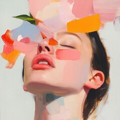 Artistic expression of emotion through abstract portraiture studio digital art intimate creativity