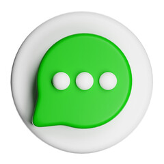 3d green chat bubble icon communication concept