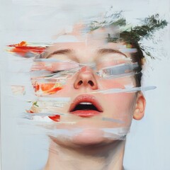 Emotional abstract portrait studio artistic creation contemporary close-up identity exploration