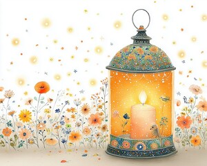 Lantern, Candle, Minimalist Candle Light Holiday Background, Ornamental Decorative Lantern Celebration Visual,,Festive, Glow, Celebration,