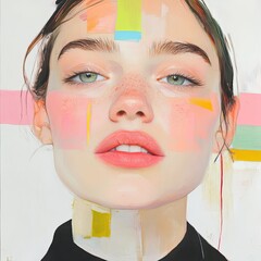 Abstract art portrait creative studio digital artwork contemporary close-up self-expression
