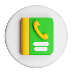 3d contacts app icon with green address book and phone receiver