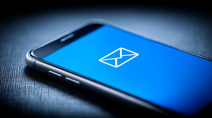 A smartphone displaying a mail icon to illustrate mobile communication and highlight the concept of instant digital messaging.
