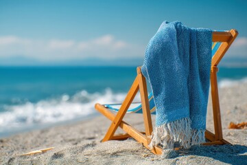 Fototapeta premium Beach chair with towel