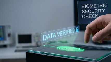 travel visa verification concept.  Modern Biometric Verification for Travel Visa Ensuring Data Security with Digital Fingerprint Technology - Powered by Adobe