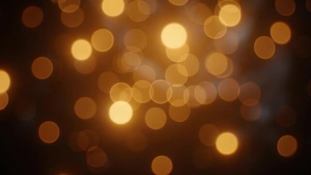 Warm golden bokeh lights on dark background for cinematic effect