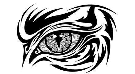 Black and White Eagle Eye Art.