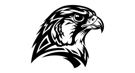 Obraz premium Black and White Eagle Head Illustration.