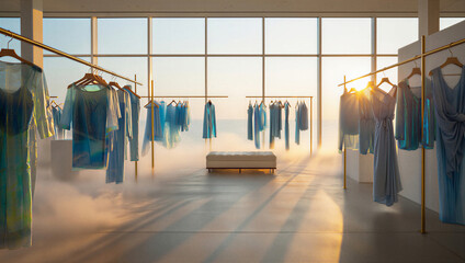  Luxury boutique with recycled ocean plastic fashion