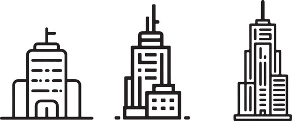 Obraz premium Modern Architectural Building Exterior Vector Illustration for Real Estate and Urban Development