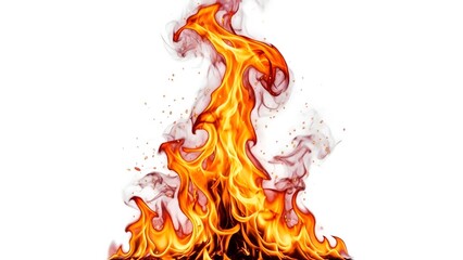 Abstract fiery swirl design on clean white backdrop representing intensity and power