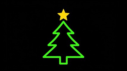 Neon Christmas Tree Animation - Festive Holiday Season Greetings.