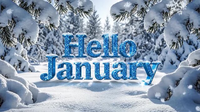 Hello January Winter Wonderland Scenery Video.