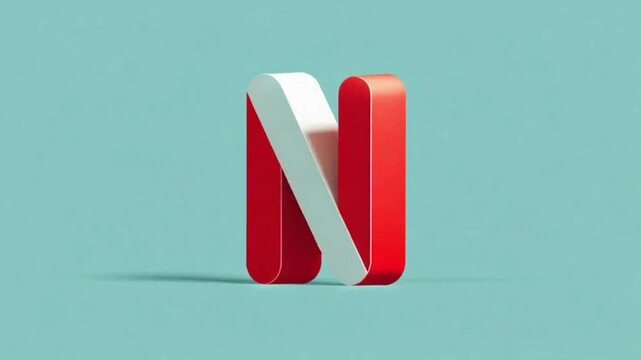 A 3D rendered graphic of the letter 'N' with a red and white gradient.
