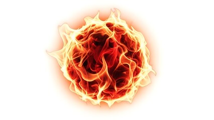 Fiery orb with captivating motion of energy, an illustration of dynamic forces showcasing hot