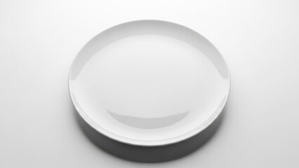 Classic plain white round plate on a softly shaded background, offering a clean, minimalist canvas for refined food presentation, restaurant style plating, and versatile everyday home dining use

