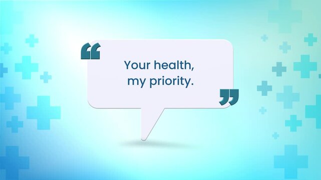 Your health is my priority. question quote design representing trust, care, professional healthcare communication speech bubble typography healthcare theme, symbolizing doctor-patient interaction.
