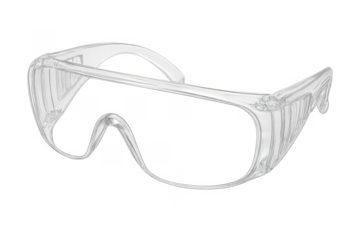 Clear protective safety eyewear on transparent background