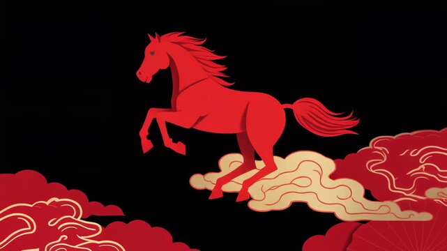 red horse on white