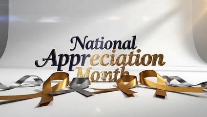 National Appreciation Month ribbons and text animation.