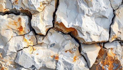 Close up of weathered rock surface revealing textured details and cracks