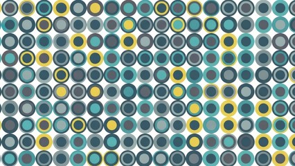 Abstract Geometric Pattern of Concentric Circles in Blue and Yellow Tones.