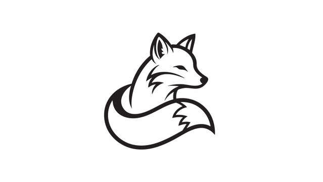 Minimalist fox logo design with elegant curves and clean lines