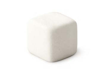 White soft cube object with rounded edges